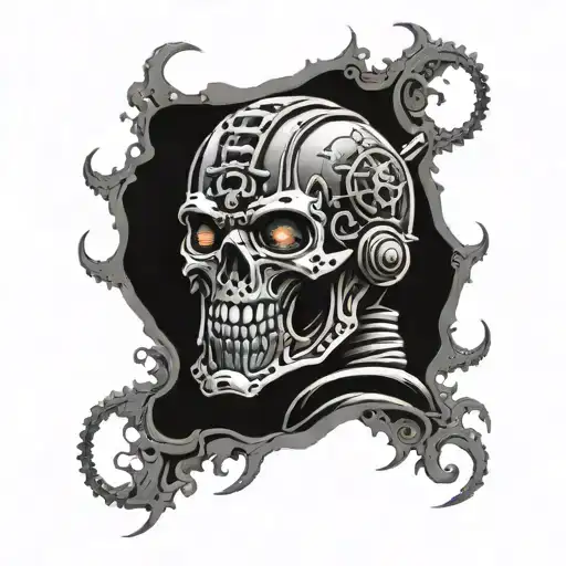 fear no one mechanicus god   tattoo design idea