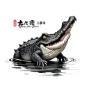 crocodile in a dumpling tattoo design idea