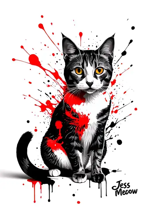 Say's "Jess_Meow" Cat sitting side by side tattoo design idea