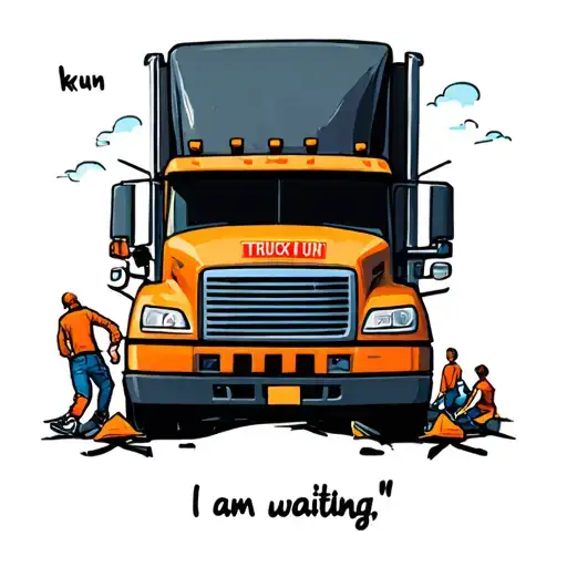 "Truck kun i am waiting " truck accident pedestrian tattoo design idea