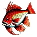 red drum fish swimming tattoo design idea