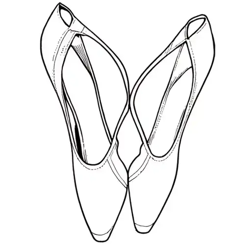ballet pointe shoe with Roman number XII III MMXXIII tattoo design idea