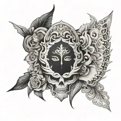 double-faced tattoo design idea