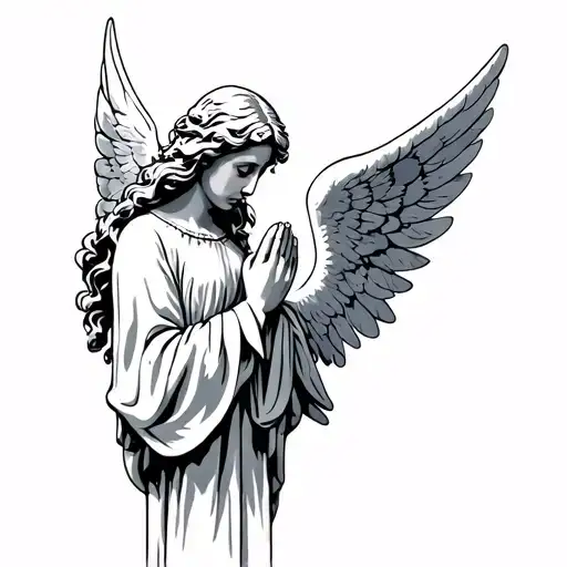 Angel Praying tattoo design idea