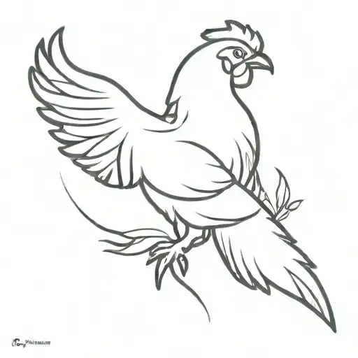 chicken wings tattoo design idea