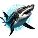 blue whale shark tattoo design idea