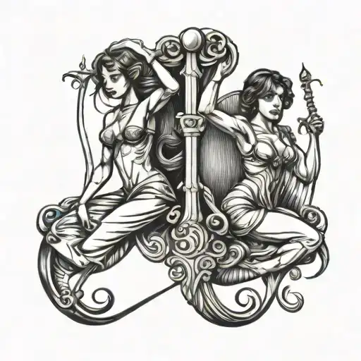 Gemini And Libra tattoo design idea