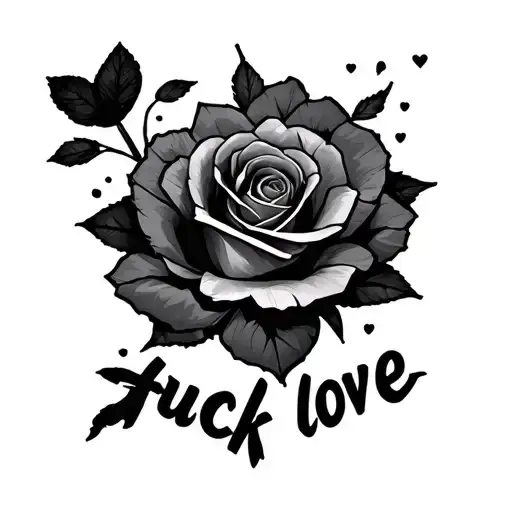 fuck love tattoo design idea
