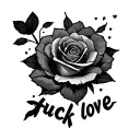 fuck love tattoo design idea