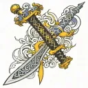 chinese sword jian tattoo design idea