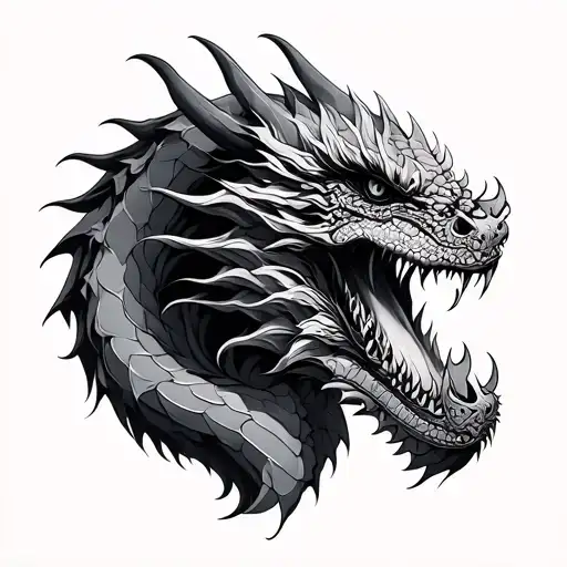 3 Headed Dragon tattoo design idea