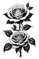 mandala and rose tattoo design idea