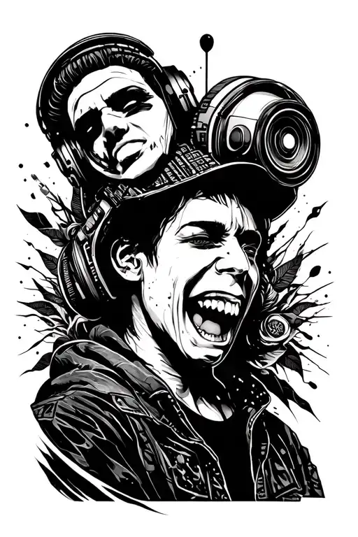 dubstep and loud electronic music tattoo design idea