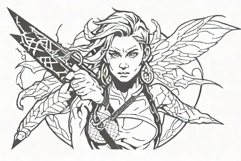 Rhea Ripley demon slayer tattoo design idea