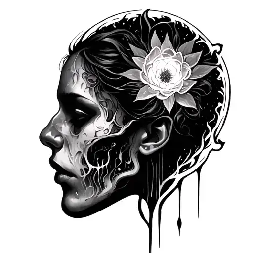 Awakening and internal pain tattoo design idea