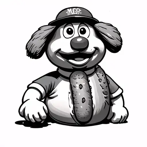mr met hot dog tattoo design idea