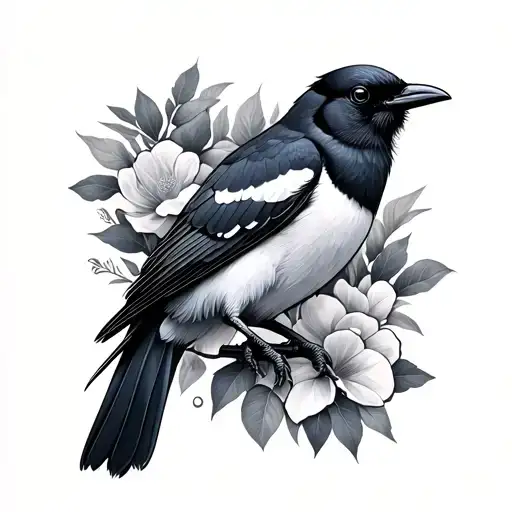 2 Magpie tattoo design idea
