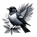 2 Magpie tattoo design idea