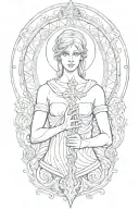 saint sinner saint arm tattoo design idea