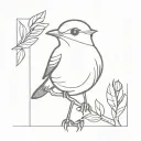 Small dainty hidden robin bird flying tattoo design idea
