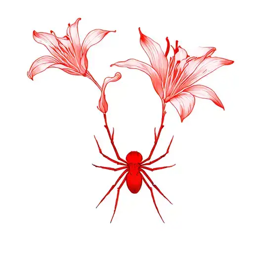 red spiderlily on forearm tattoo design idea