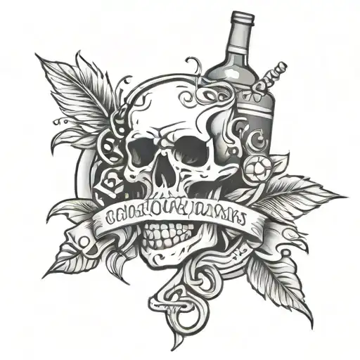 no girls only alcohol and drugs  tattoo design idea