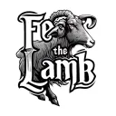 Fear The Lamb text tattoo design idea