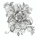 Words “fearfully & wonderfully made” interwoven with vines. tattoo design idea