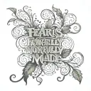Words “fearfully & wonderfully made” interwoven with vines. tattoo design idea