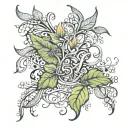 Words “fearfully & wonderfully made” interwoven with vines. tattoo design idea