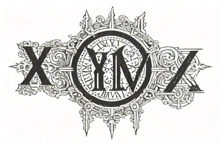 roman numerals IX XVII - IX XXII MMXXIV tattoo design idea