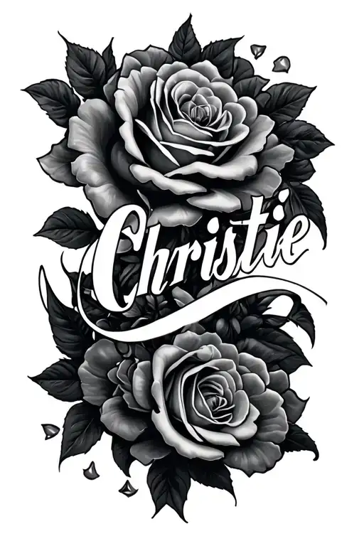 "CHRISTIE" name written tattoo design idea