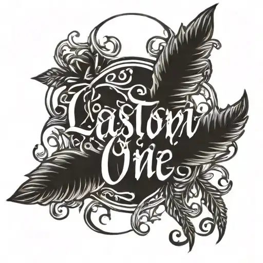 word that says " last one"  tattoo design idea