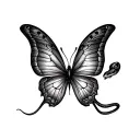 Snake Butterfly tattoo design idea