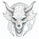 triceratops skull inside tattoo design idea