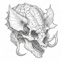 triceratops skull inside tattoo design idea