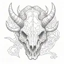 triceratops skull inside tattoo design idea