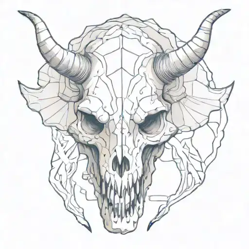 triceratops skull inside tattoo design idea