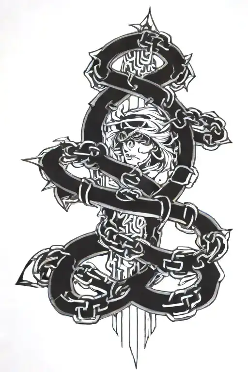 Kurapika's chain wrapped tattoo design idea