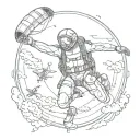 Skydiving tattoos based tattoo design idea
