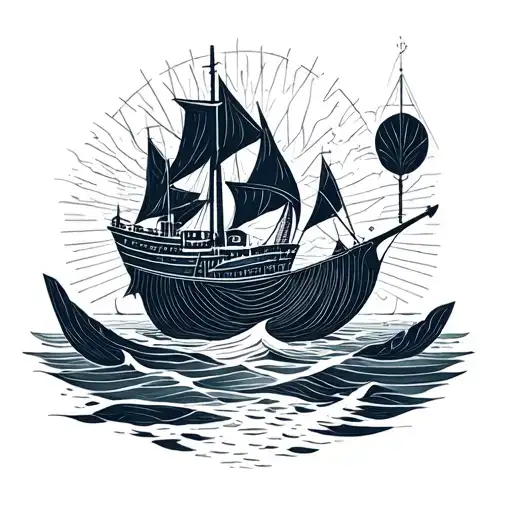 Do not lose your own sea of ​​travel family tattoo design idea