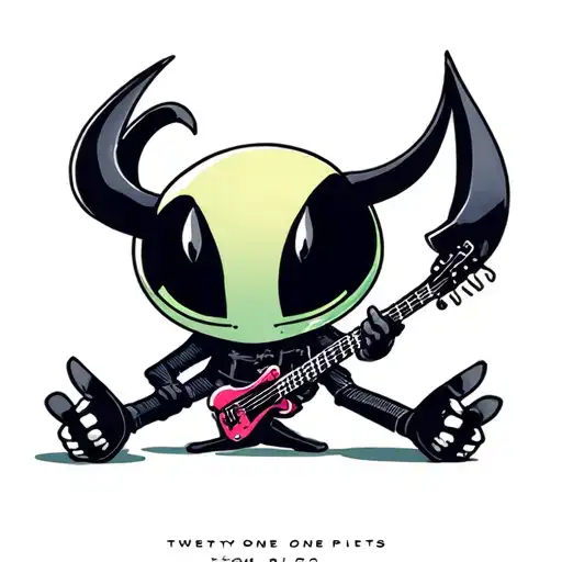 hollow knight dressed as a band member from twenty-one pilots tattoo design idea