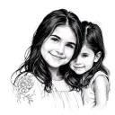 mother with 2 daughters to get matching simple design single color no faces or portraits  tattoo design idea