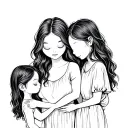 mother with 2 daughters to get matching simple design single color no faces or portraits  tattoo design idea
