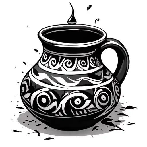 indian pottery shattered  tattoo design idea