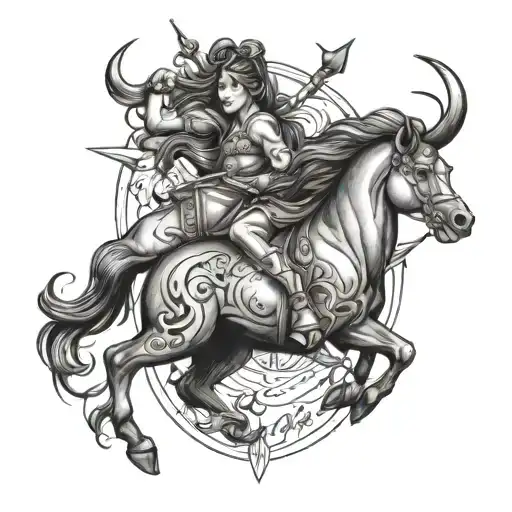 Sagittarius, Leo and Taurus tattoo design idea