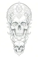 outdoors with skulls tattoo design idea