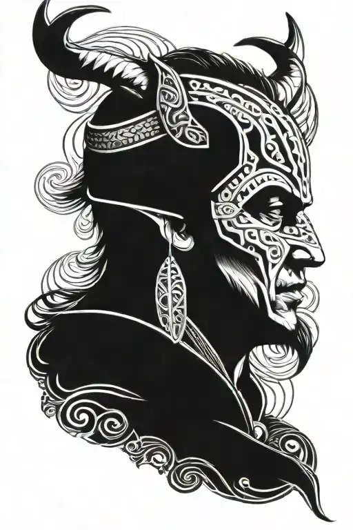 loki nordic god tattoo design idea