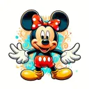 Mickey Mouse Minni Mouse wood modules tattoo design idea
