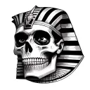 Skull Egyptian Pharaoh tattoo design idea